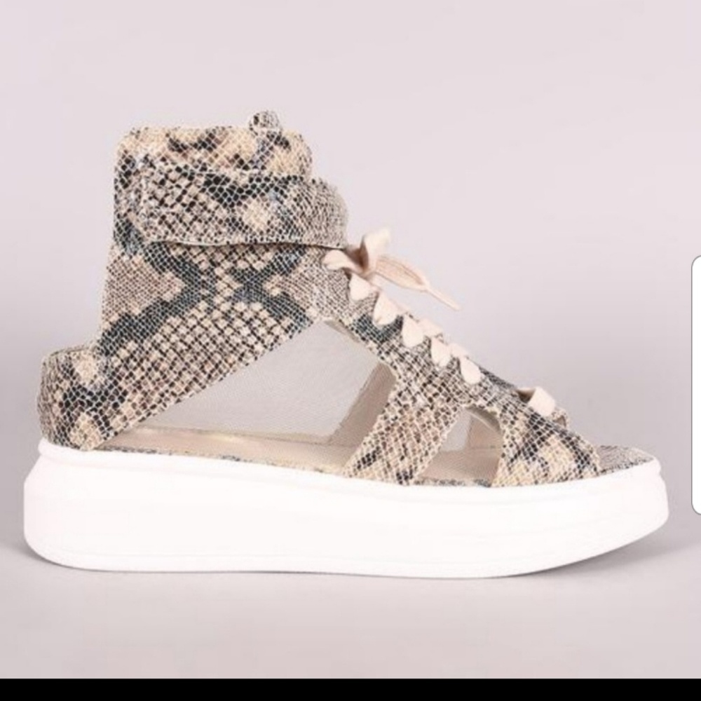 Python faux  leather sneakers - Picture 2 of 2